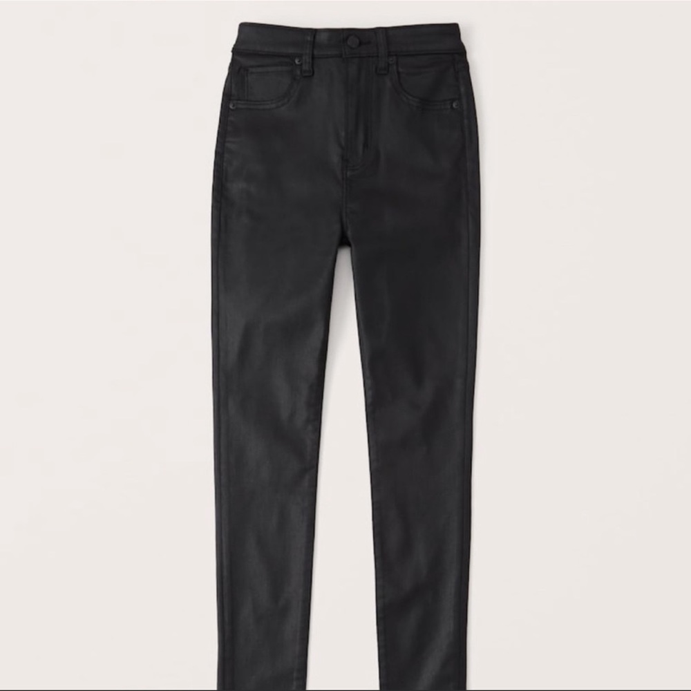 Abercrombie and Fitch coated black skinny jeans